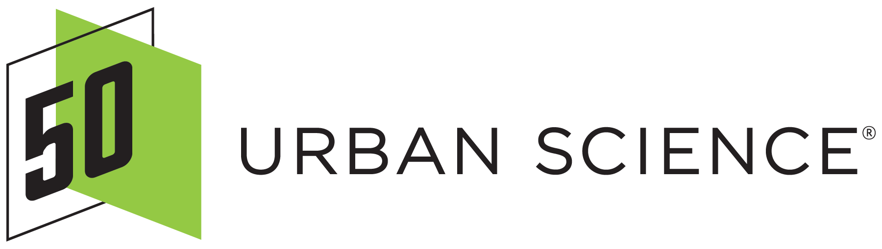 Urban Science company logo with abstract geometric design